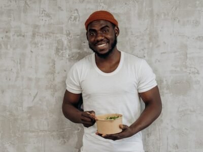 man eating food that is good for his heart