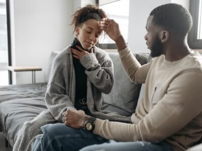 man going through hard times in hospital with wife