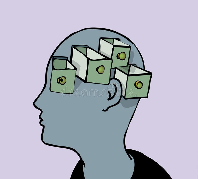 cartoon figure compartmentalize his emotions