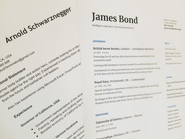 james bond and arnold schwarznegger's curriculum vitae