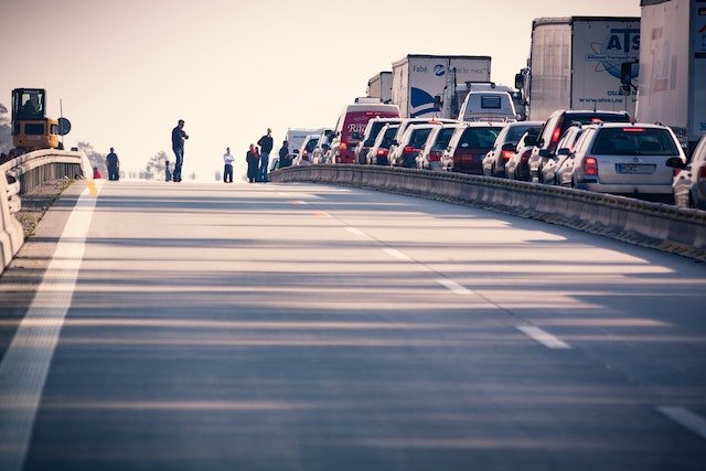 empty lane on a road - site of an accident