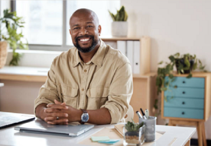 middle-aged african man avoiding certain foods