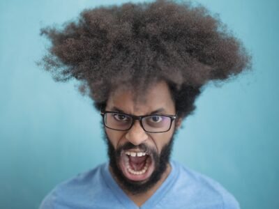 man screaming and displaying toxic masculinity